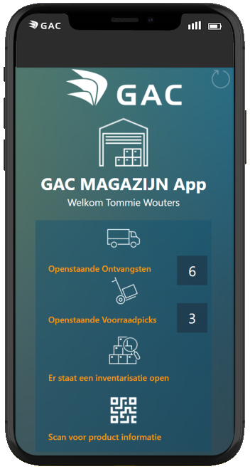 GAC magazijn app